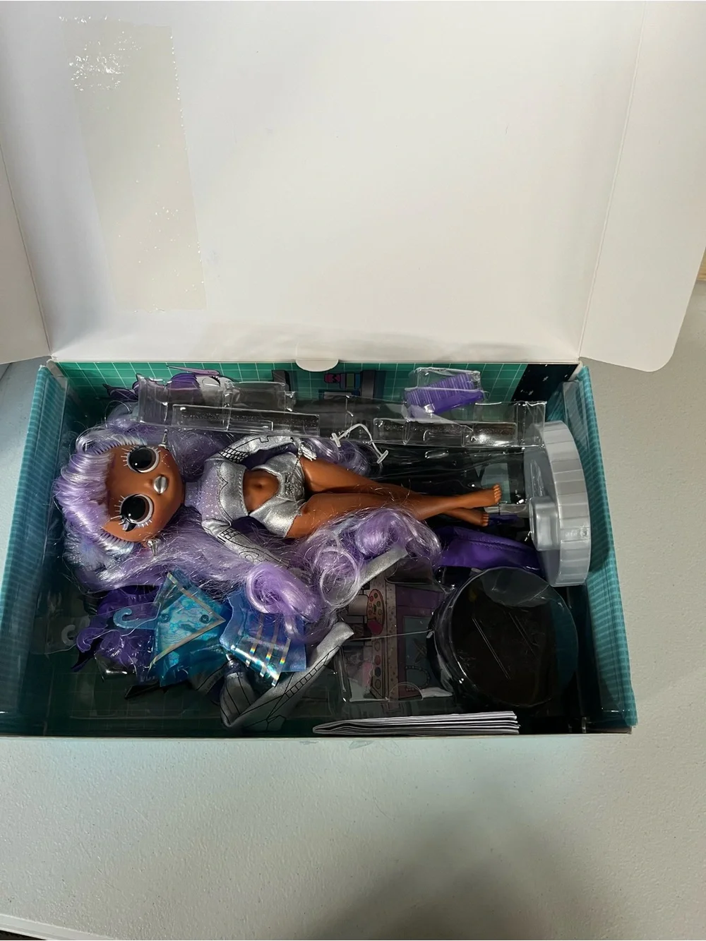 L.O.L. Surprise! Doll with Purple Hair & Silver Outfit and Purple Accessories
